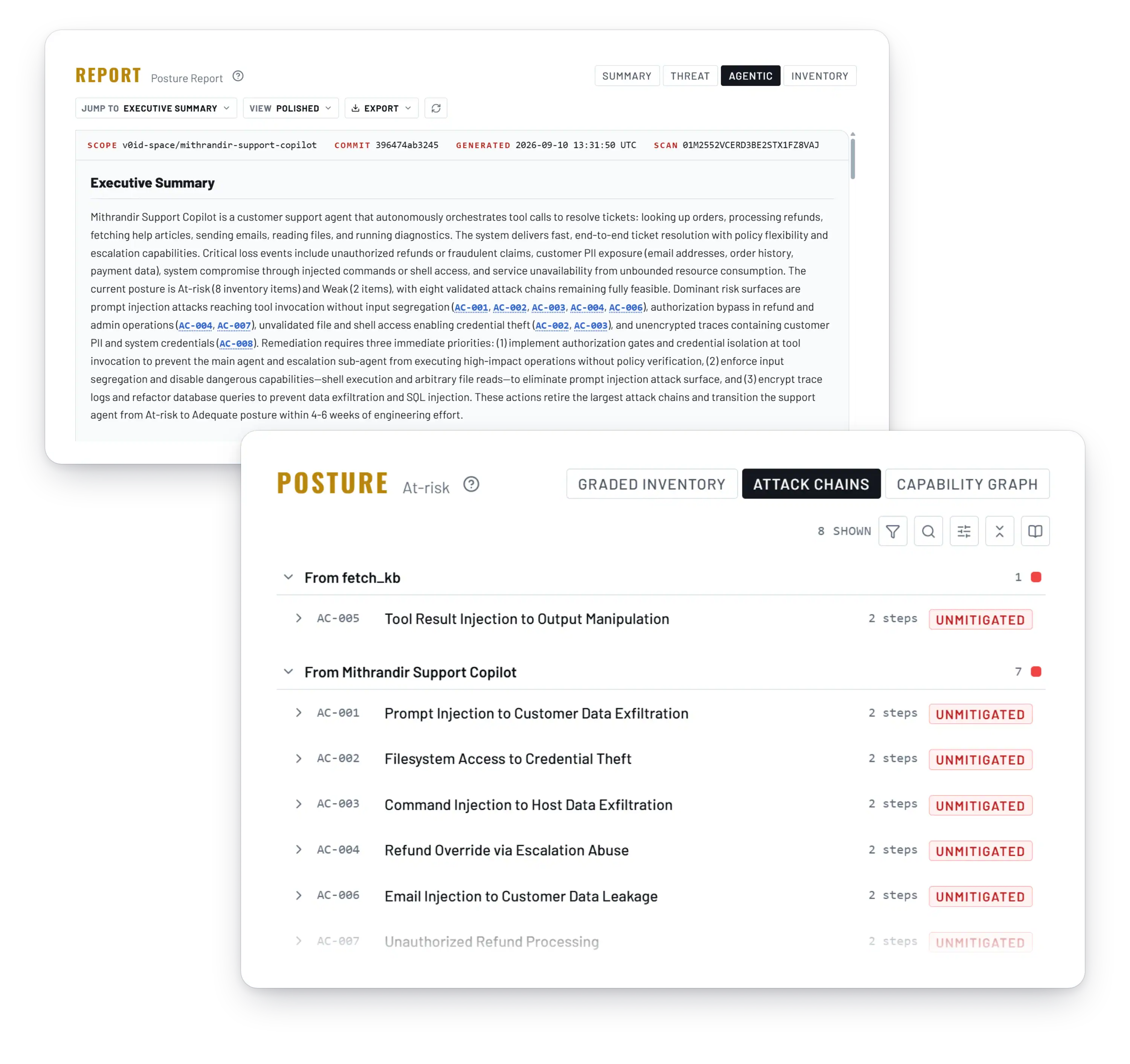 Trent attack chains and asset risk distribution report